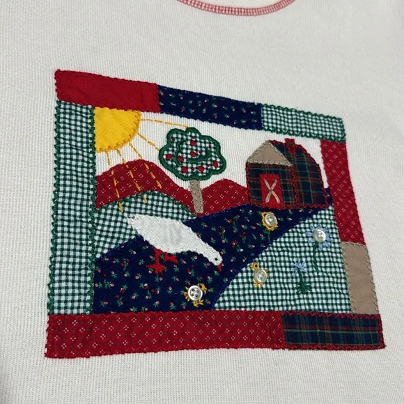 Alfred Dunner vintage embroidered quilt tee - Picture 3 of 6